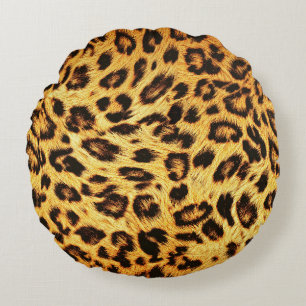Trendy Leopard: Skin Design Pattern. Rundes Kissen