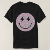 Trendy Leopard Smiley Blitzschlag T-Shirt (Design vorne)