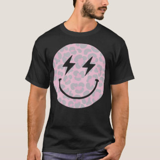 Trendy Leopard Smiley Blitzschlag T-Shirt