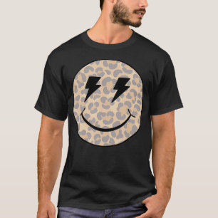 Trendy Leopard Smiley Lightning Bolt T-Shirt