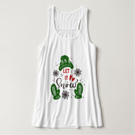 Trendy Let it Snow Weihnachts Zitat T - Shirt