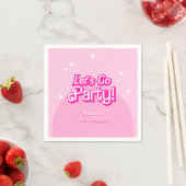 trendy Let's Go Party pink Birthday Serviette (Beispiel)