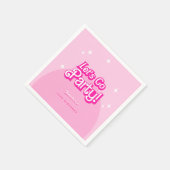 Trendy Let's Go Party pink Geburtstag Serviette (Ecke)