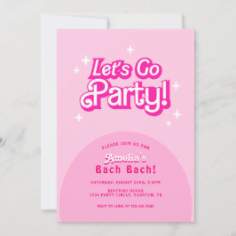Trendy Let's Go Party Rosa Junggeselinnen-Abschied Einladung