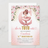 Trendy Letter C monogram ballerina Mädchen Geburts Einladung (Vorne/Hinten)