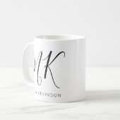 Trendy Letter Initial mit Name-Tasse Kaffeetasse (Vorderseite Links)