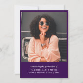 Trendy Lettering lila Graduierungsparty Einladung (Rückseite)