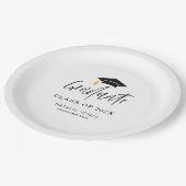 Trendy Letting Abschluss Pappteller (Schrägansicht)