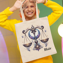 Trendy Libra Watercolor Zodiac Design Tragetasche