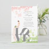 Trendy Liebe Bridge Brautparty Einladung (Stehend Vorderseite)