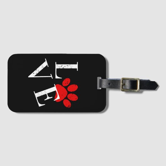 TRENDY LIEBE DOG PAW GEPÄCKANHÄNGER (Vorderseite (Horizontal))