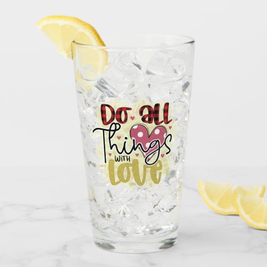 Trendy Liebe Glitzer Valentinstag Glas (Vorderseite Ice)