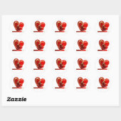 Trendy Liebe Loading Red Heart Personalisiert Wedd Runder Aufkleber (Blatt)