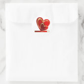 Trendy Liebe Loading Red Heart Personalisiert Wedd Runder Aufkleber (Tasche)