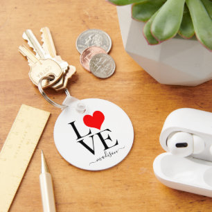 Trendy LIEBE Personalisiert Name Schlüsselanhänger