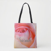 Trendy Liebe Personalisiert Rosa Rose Design Tasche (Vorderseite)