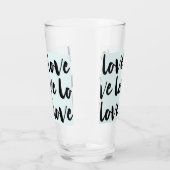 Trendy Liebe Typografie auf Pastel Blue Glas (Links)