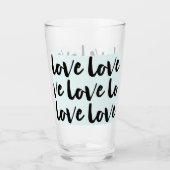 Trendy Liebe Typografie auf Pastel Blue Glas (Vorderseite)