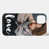Trendy Liebe Typografie mit Add Foto und Namen Case-Mate iPhone Hülle (Rückseite (Horizontal))