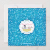 Trendy Liebe-Vogel-Brautparty-Einladungs-Blau Einladung (Rückseite)