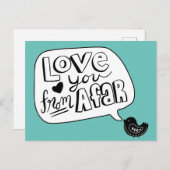 Trendy Liebe von Afar Scandinavian Bird Postkarte (Vorne/Hinten)