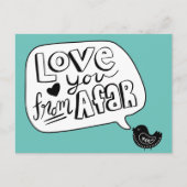 Trendy Liebe von Afar Scandinavian Bird Postkarte (Vorderseite)