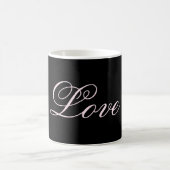Trendy Liebe Wedding Calligraphy Script Black Kaffeetasse (Mittel)