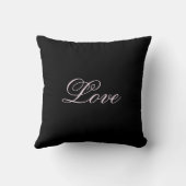 Trendy Liebe Wedding Calligraphy Script Black Kissen (Rückseite)