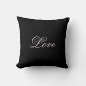 Trendy Liebe Wedding Calligraphy Script Black Kissen (Vorderseite)