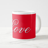 Trendy Liebe Wedding Calligraphy Script Red Jumbo-Tasse (Vorderseite Rechts)
