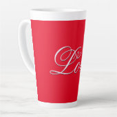 Trendy Liebe Wedding Calligraphy Script Red Milchtasse (Linke Ecke)