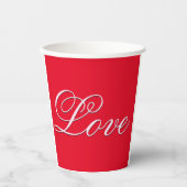 Trendy Liebe Wedding Calligraphy Script Red Pappbecher (Vorderseite)