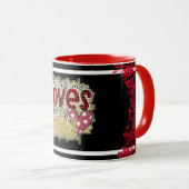 Trendy Liebe You Valentinstag Tasse (VorderseiteRechts)