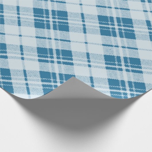 Trendy Light Blue tartan Geschenkpapier (Ecke)