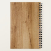 Trendy Light Brown Wood Veneer Modern Monogram Notizblock (Rückseite)