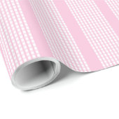 Trendy Light Pink Checkered Birthday Gift Wrap Geschenkpapier (Rolleneckpunkt)