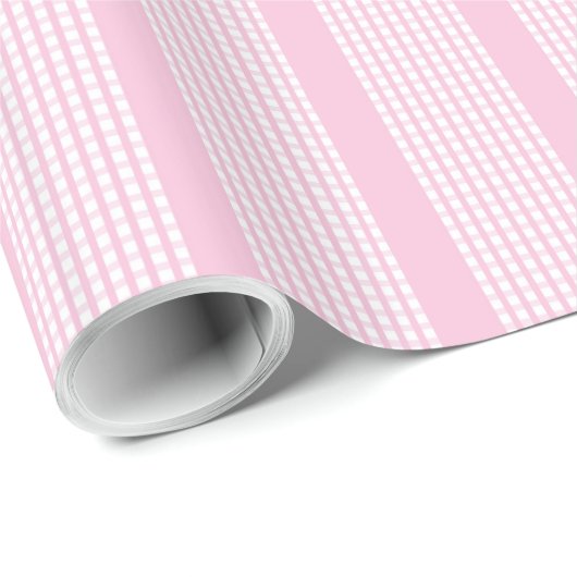 Trendy Light Pink Checkered Birthday Gift Wrap Geschenkpapier (Rolleneckpunkt)