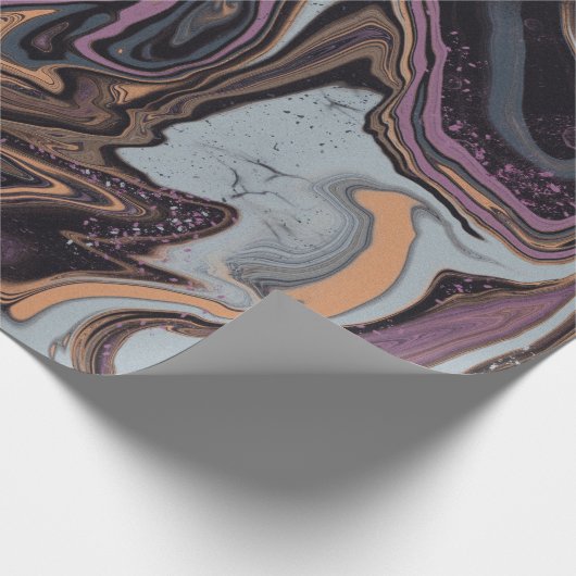 Trendy Lila Aqua-Marmorgestaltung Geschenkpapier (Ecke)