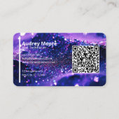 Trendy Lila Beruflich Card QR Code Nail Tech Visitenkarte (Vorderseite)