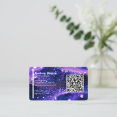 Trendy Lila Beruflich Card QR Code Nail Tech Visitenkarte (Stehend Vorderseite)