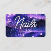 Trendy Lila Beruflich Card QR Code Nail Tech Visitenkarte (Rückseite)