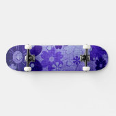 Trendy Lila Blue Blume Vintag Skateboard (Horizontal)