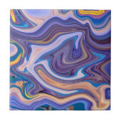 Trendy Lila Blue Marble Stone - Abstrakte Textur Fliese (Vorderseite)