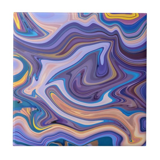 Trendy Lila Blue Marble Stone - Abstrakte Textur Fliese (Vorderseite)