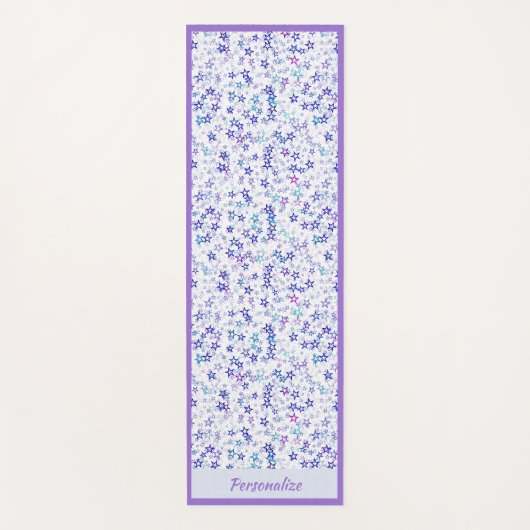 Trendy Lila Blue Star Pattern Zen Yoga Namaste Yogamatte (Vorderseite)