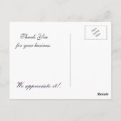trendy lila blüh Business Dankeschön-Karten Postkarte (Rückseite)
