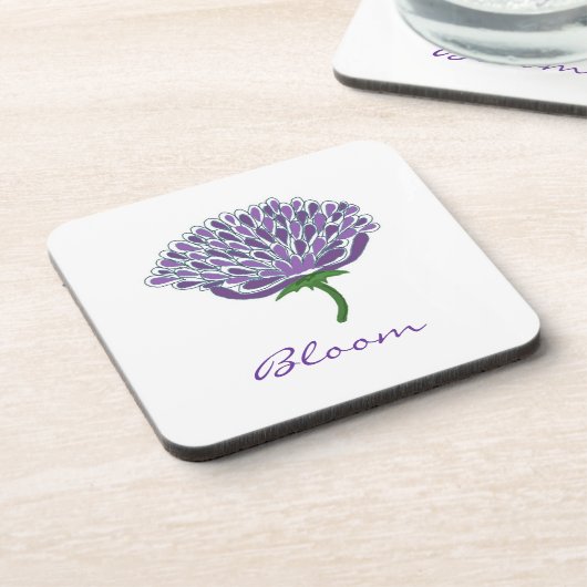 Trendy Lila Blume Untersetzer (Linke Seite)