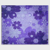 Trendy Lila Blume Vintag Geschenkpapier (Flach)