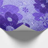 Trendy Lila Blume Vintag Geschenkpapier (Ecke)