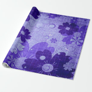 Trendy Lila Blume Vintag Geschenkpapier